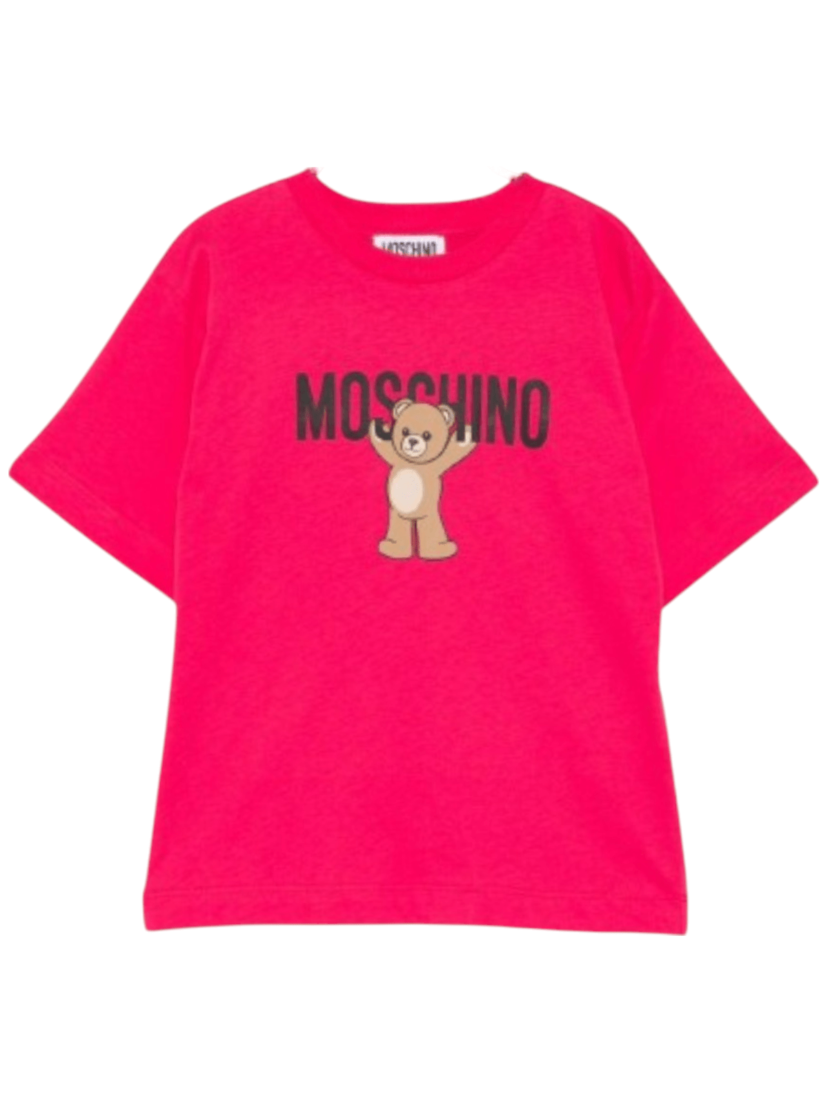 T-shirt per bambina Moschino Kids fucsia con motivo Teddy Bear - Rubino Kids
