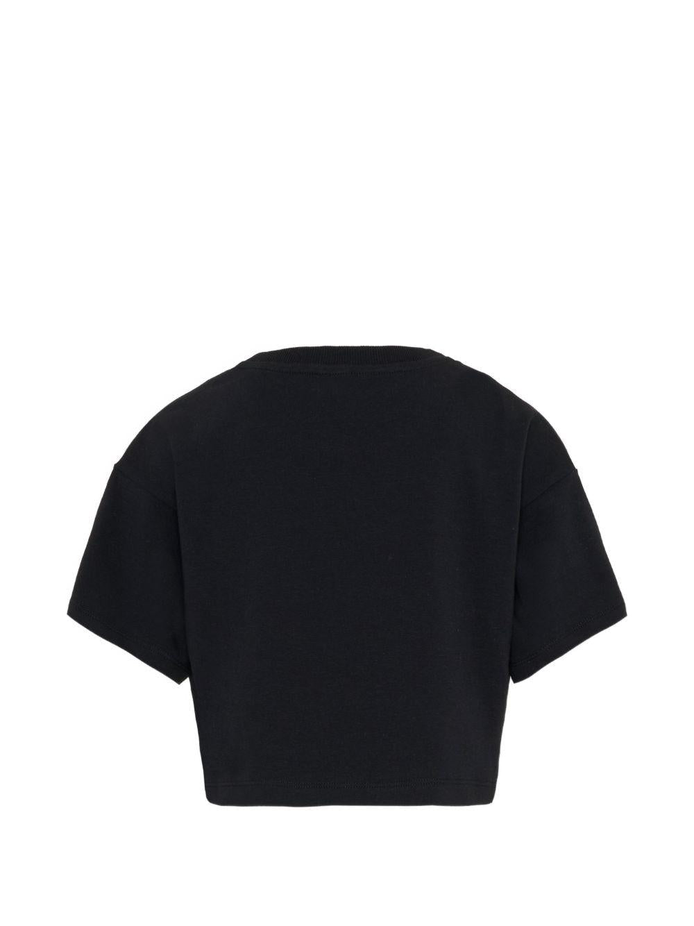 T-shirt per bambina Moschino Kids nera con stampa Teddy Bear - Rubino Kids