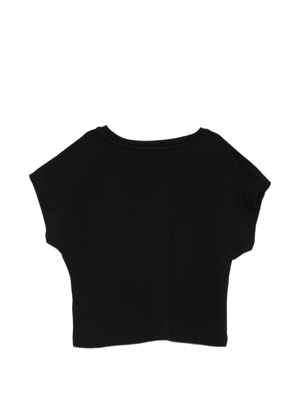 T-shirt per bambina Moschino Kids nera con stampa Teddy Bear - Rubino Kids