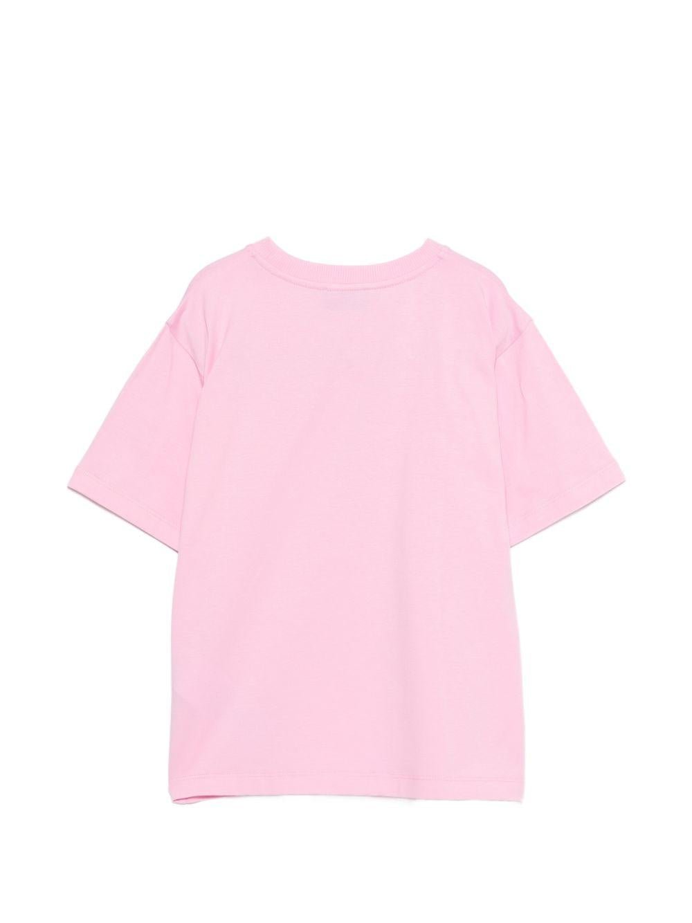 T-shirt per bambina Moschino Kids rosa con stampa Teddy Bear - Rubino Kids