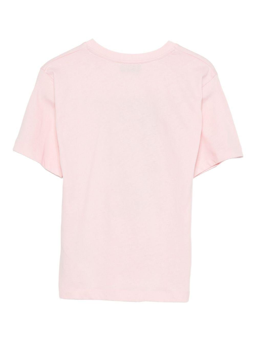 T-shirt per bambina Moschino Kids rosa con stampa Teddy Bear - Rubino Kids
