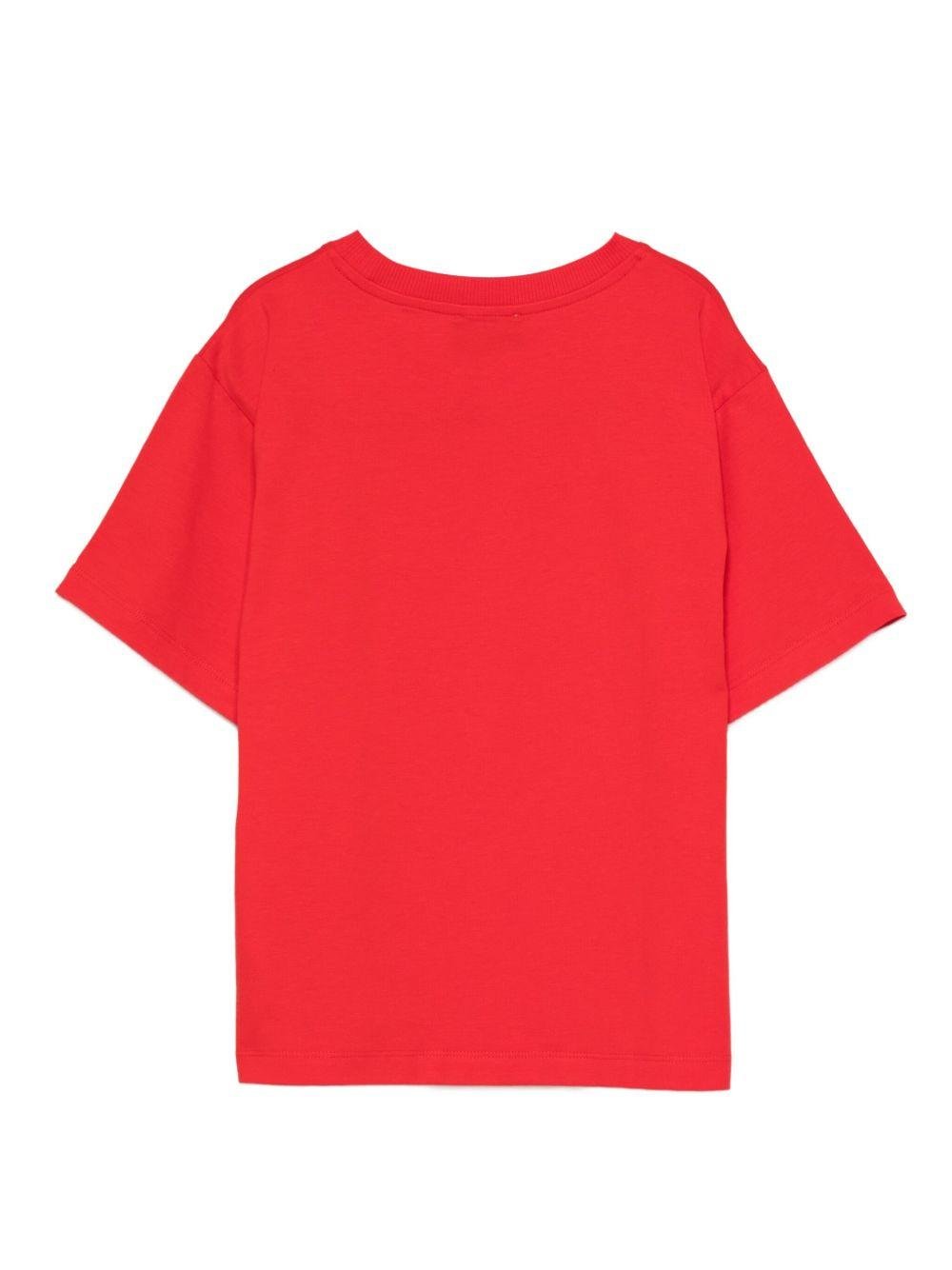 T-shirt per bambina Moschino Kids rosso con stampa Teddy Bear - Rubino Kids