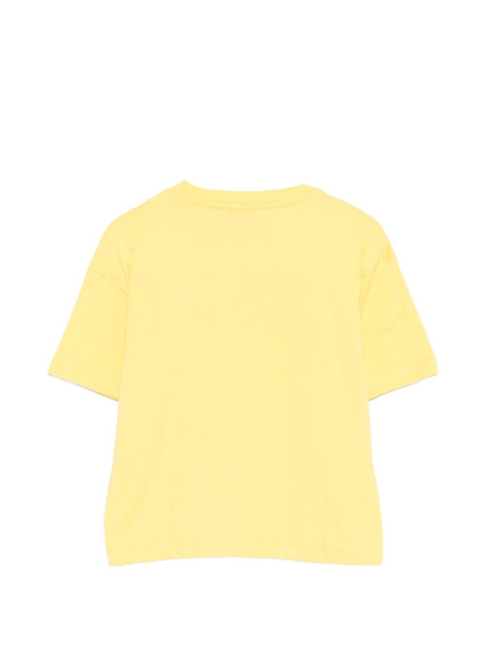 T-shirt per bambina MSGM Kids gialla con applicazione logo - Rubino Kids