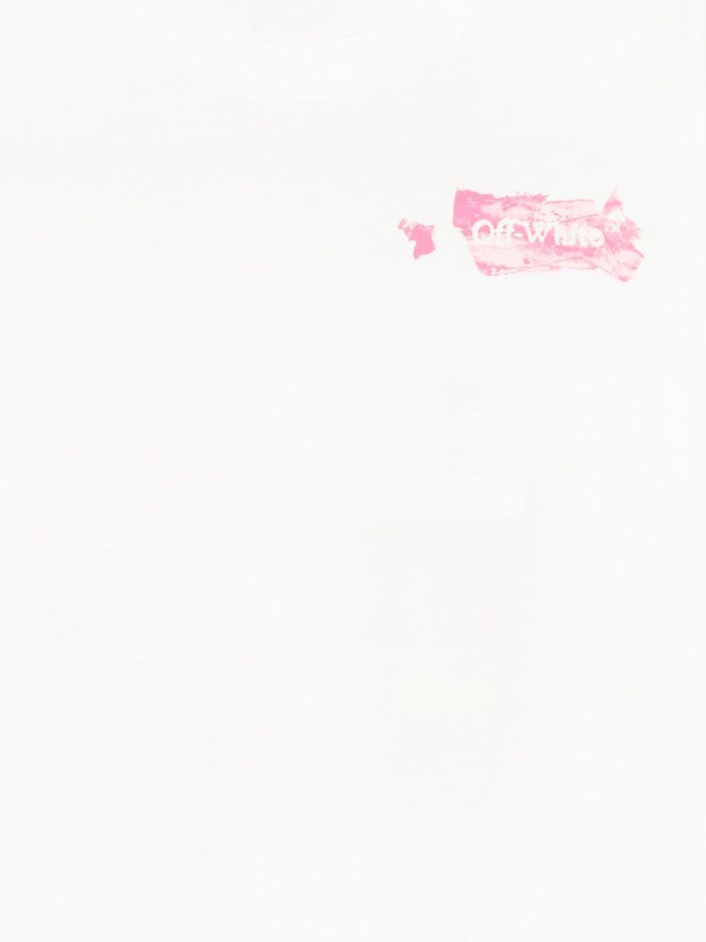 T-shirt per bambina Off - White Kids bianco con logo - Rubino Kids