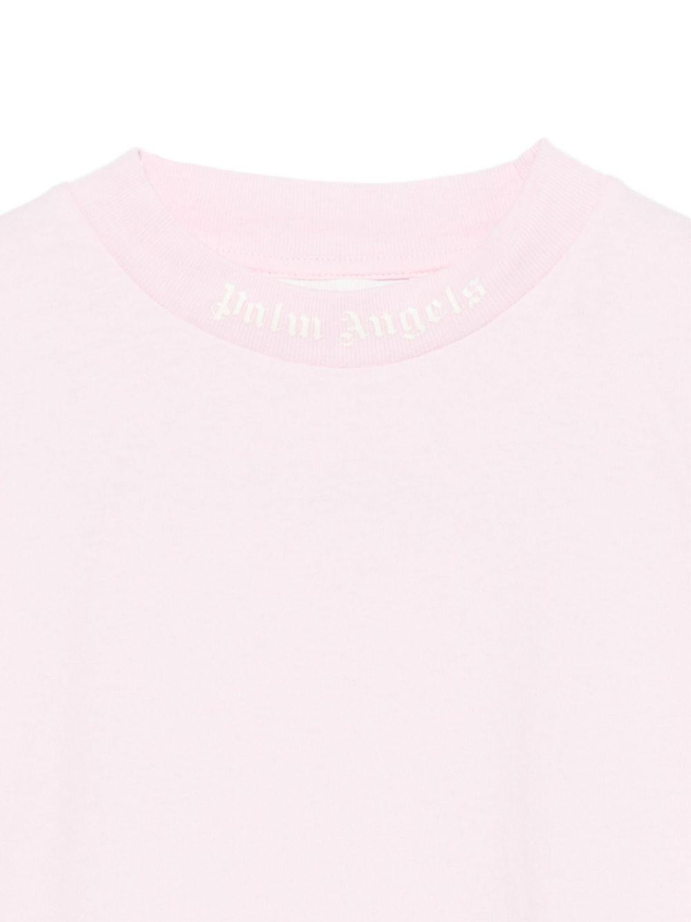 T-shirt per bambina Palm Angels Kids rosa con logo sul retro - Rubino Kids