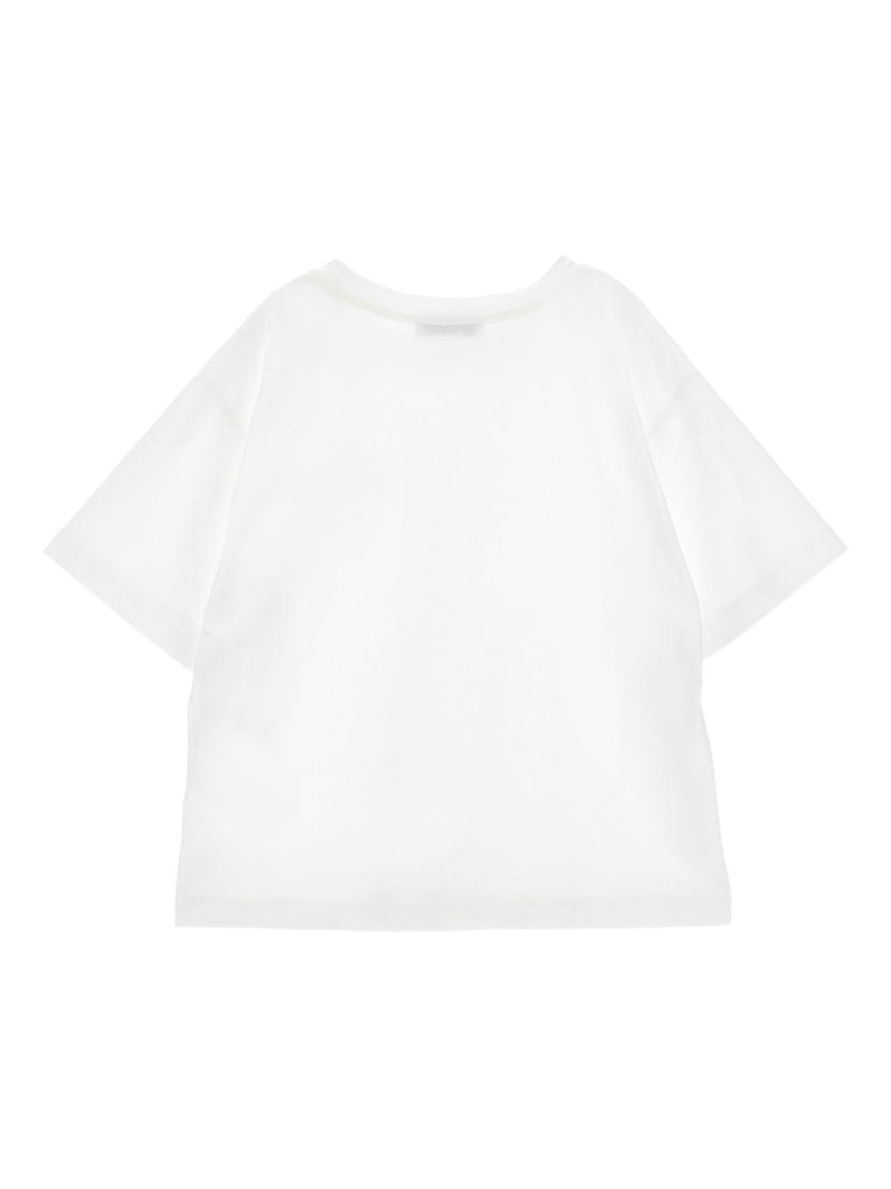 T-shirt per bambina Philosophy di Lorenzo Serafini Kids bianca con logo ricamato - Rubino Kids