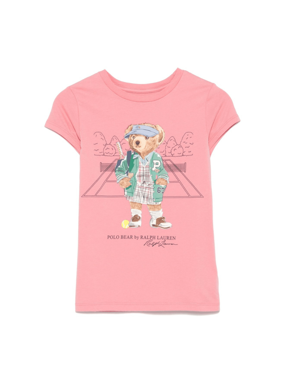 T-shirt per bambina POLO RALPH LAUREN KIDS rosa con motivo Bear - Rubino Kids