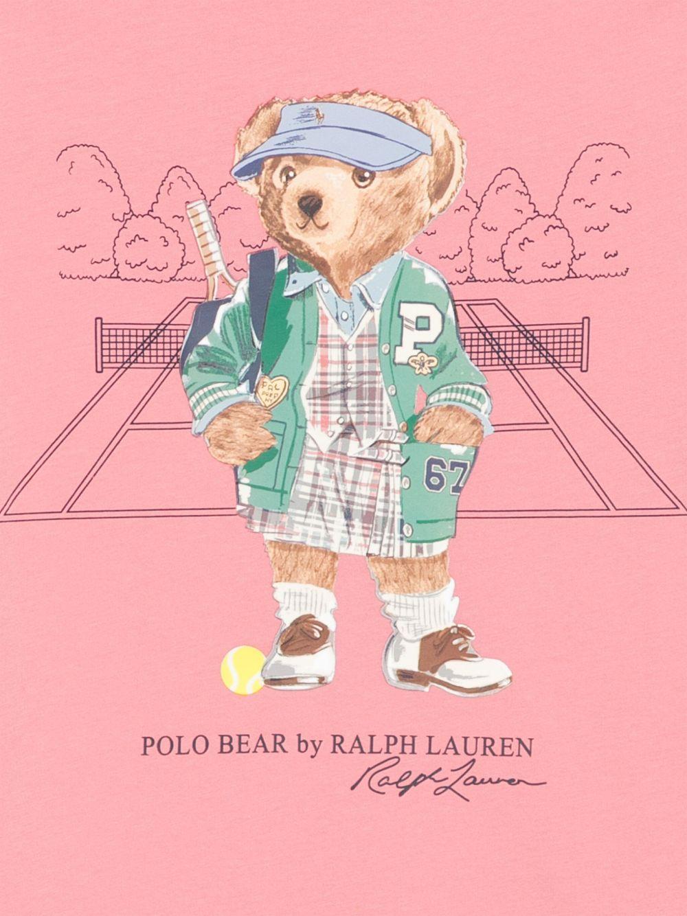T-shirt per bambina POLO RALPH LAUREN KIDS rosa con motivo Bear - Rubino Kids