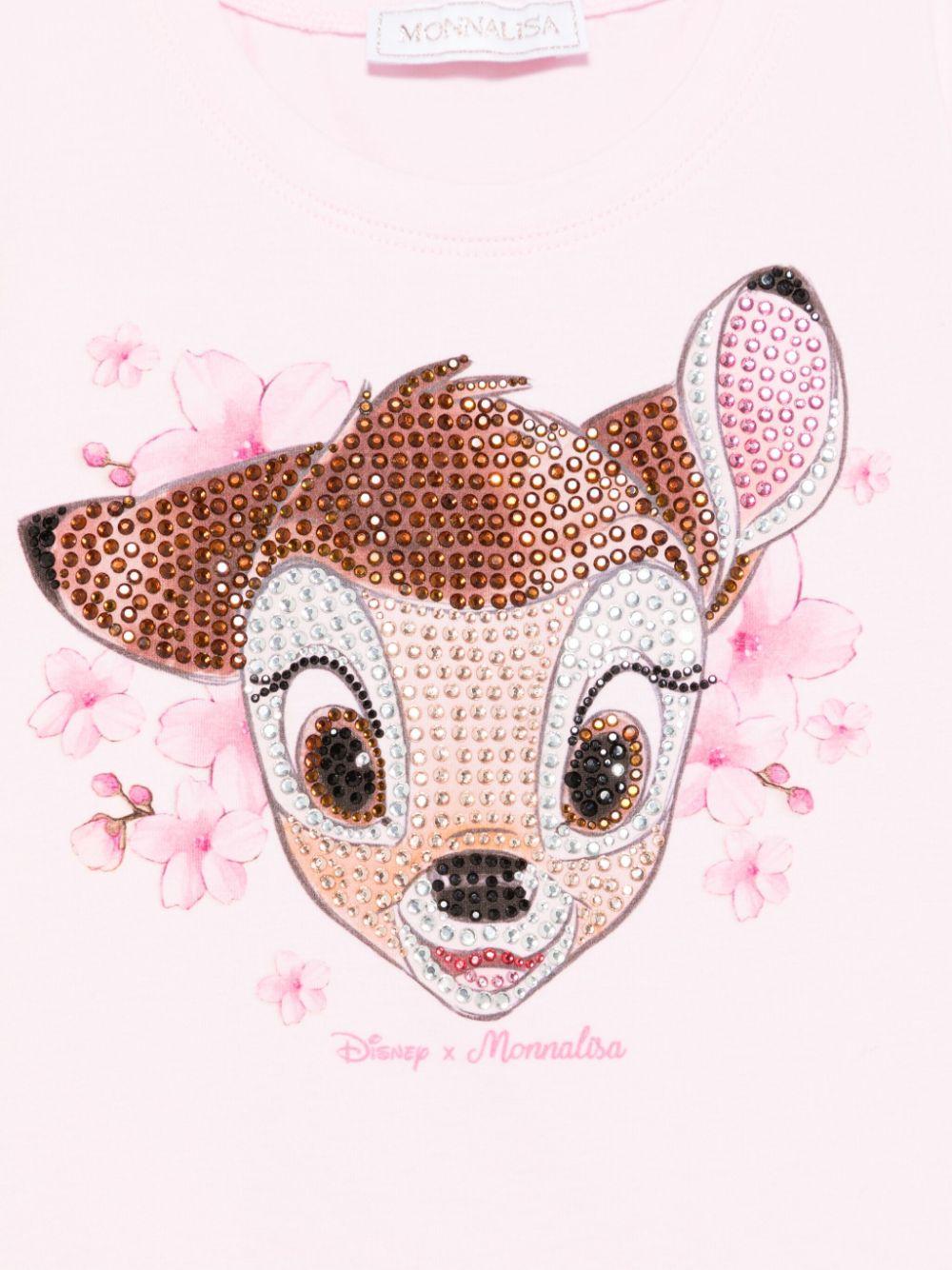 T-shirt per bambina rosa con stampa MONNALISA x Disney - Rubino Kids