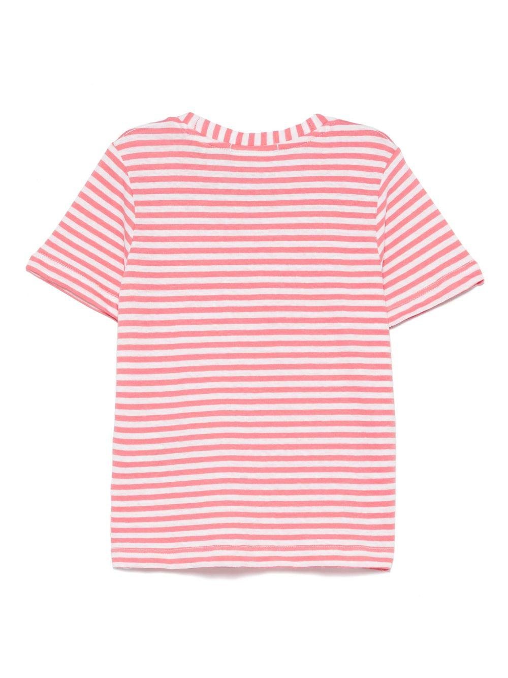 T-shirt per bambina Scotch & Soda Kids rosa a righe - Rubino Kids