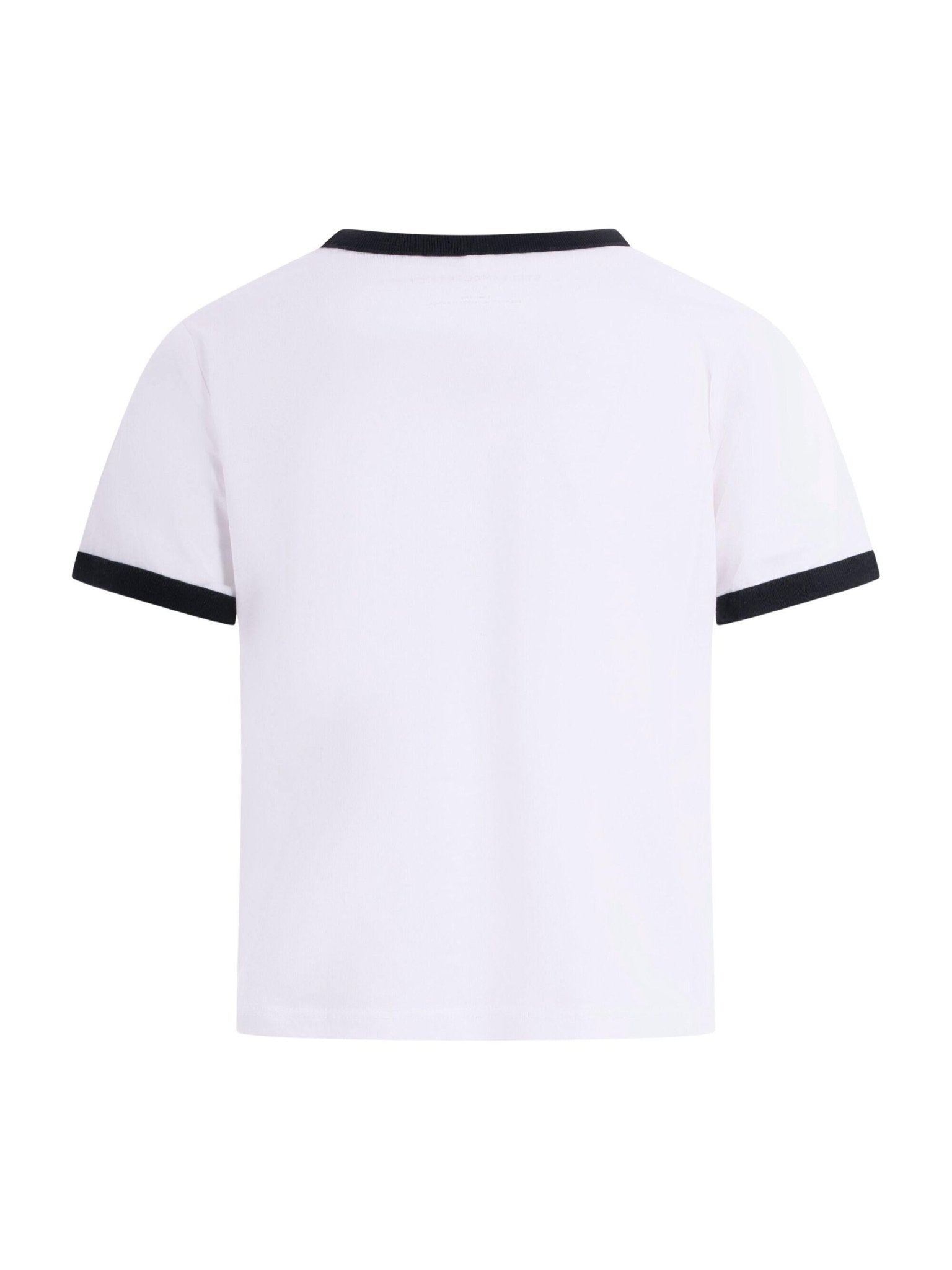 T-shirt per bambina Stella McCartney Kids bianca con dettagli del logo sul davanti - Rubino Kids