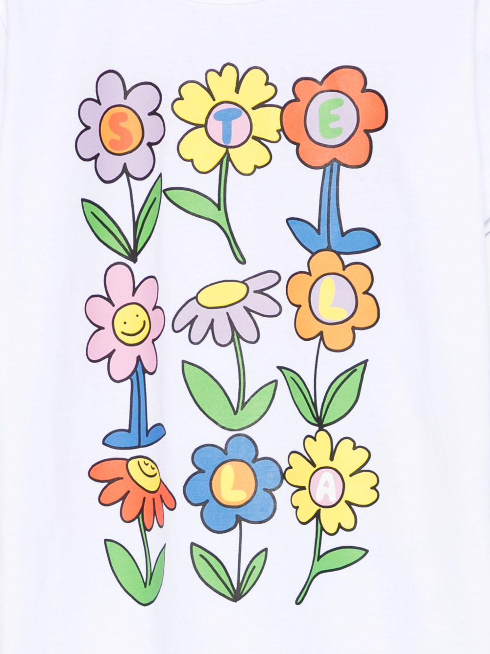 T-shirt per bambina Stella McCartney Kids bianco a fiori - Rubino Kids