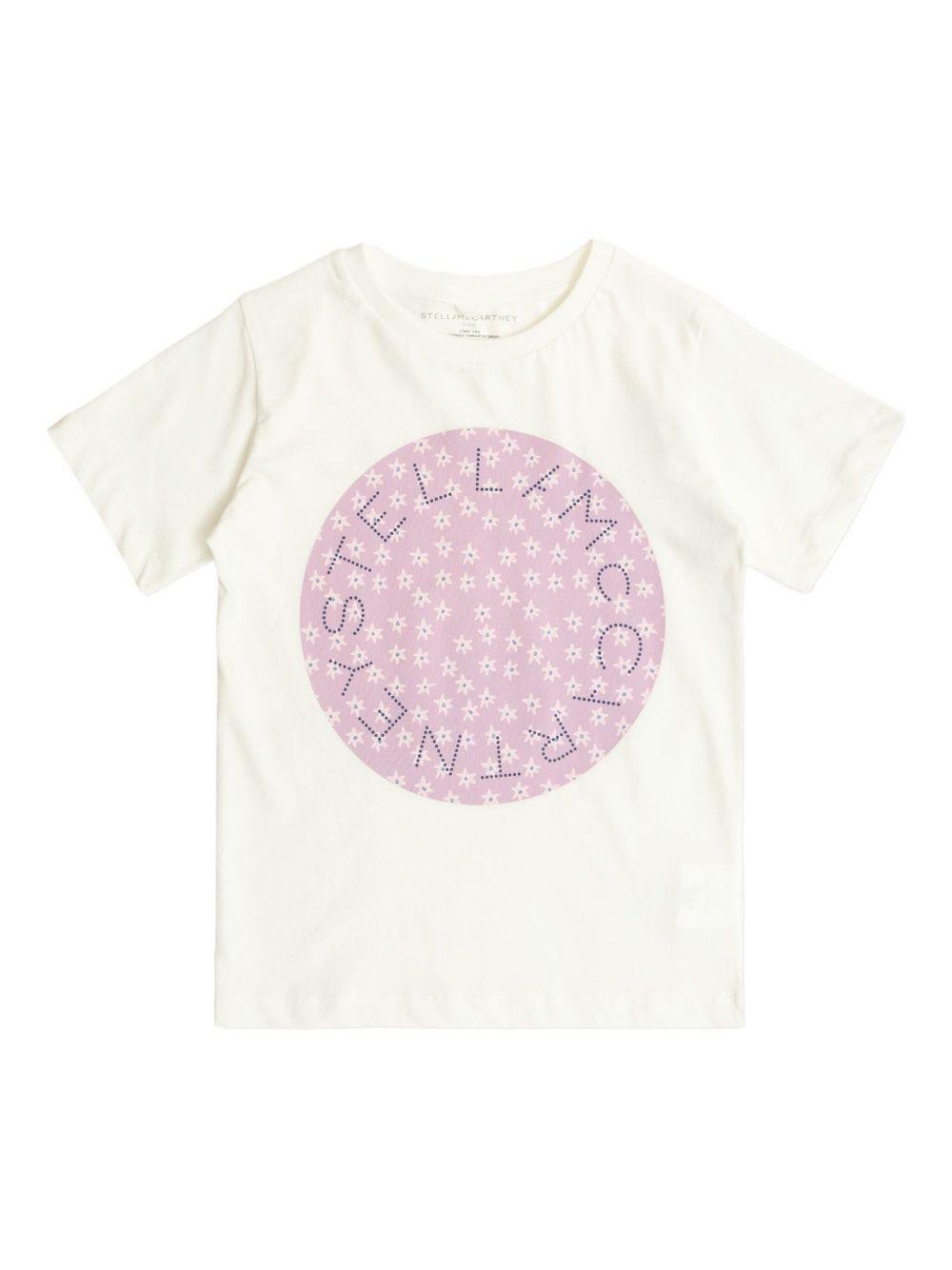 T-shirt per bambina Stella McCartney Kids bianco a maniche corte - Rubino Kids