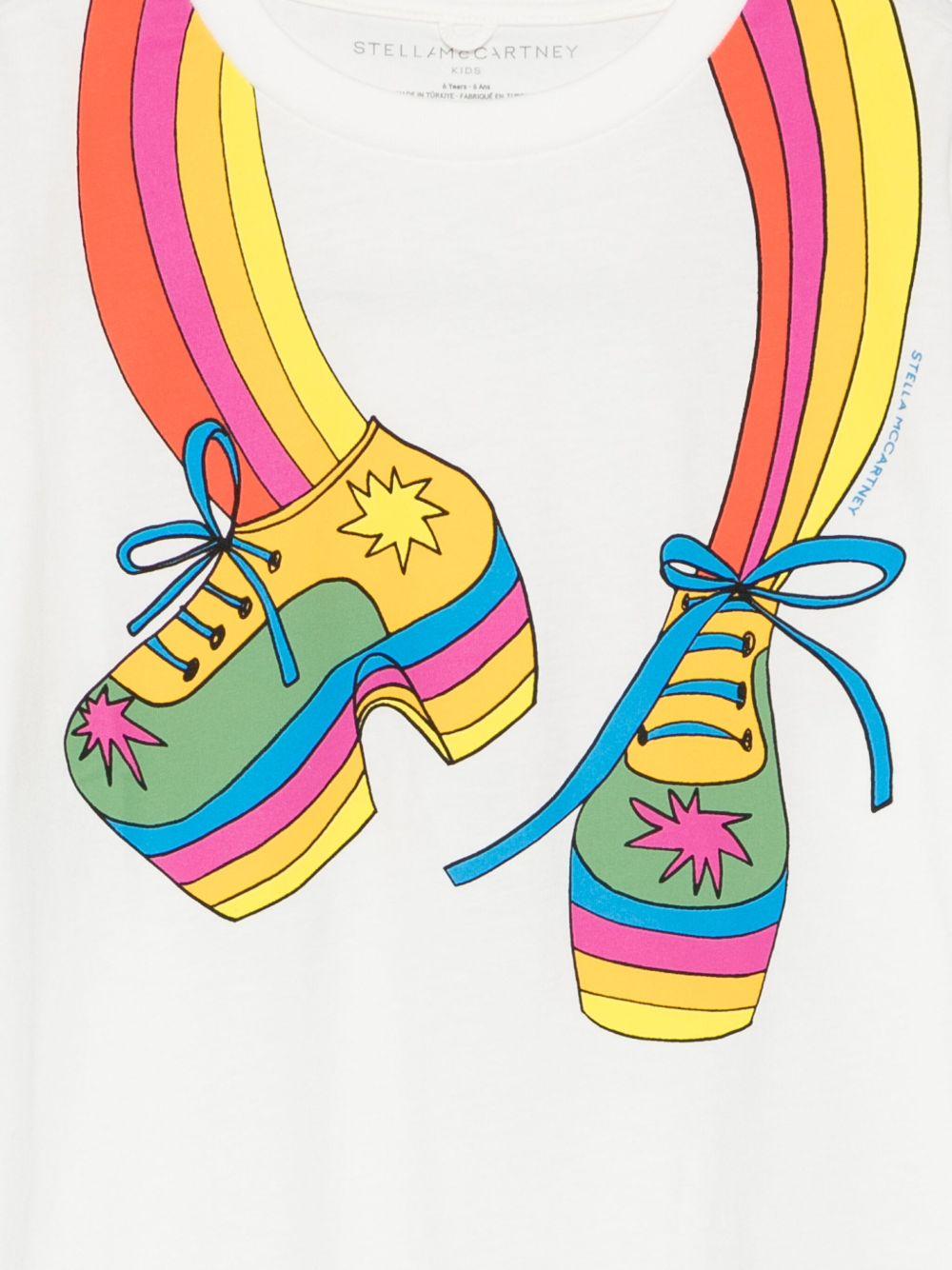 T-shirt per bambina Stella McCartney Kids bianco con stampa grafica - Rubino Kids