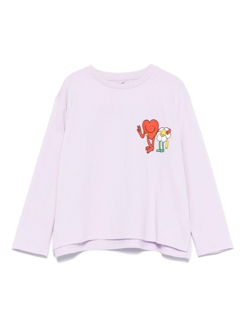 T-shirt per bambina Stella McCartney Kids lilla con stampa grafica - Rubino Kids