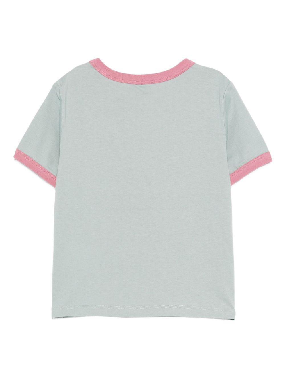 T-shirt per bambina Stella McCartney Kids verde con stampa uccello - Rubino Kids