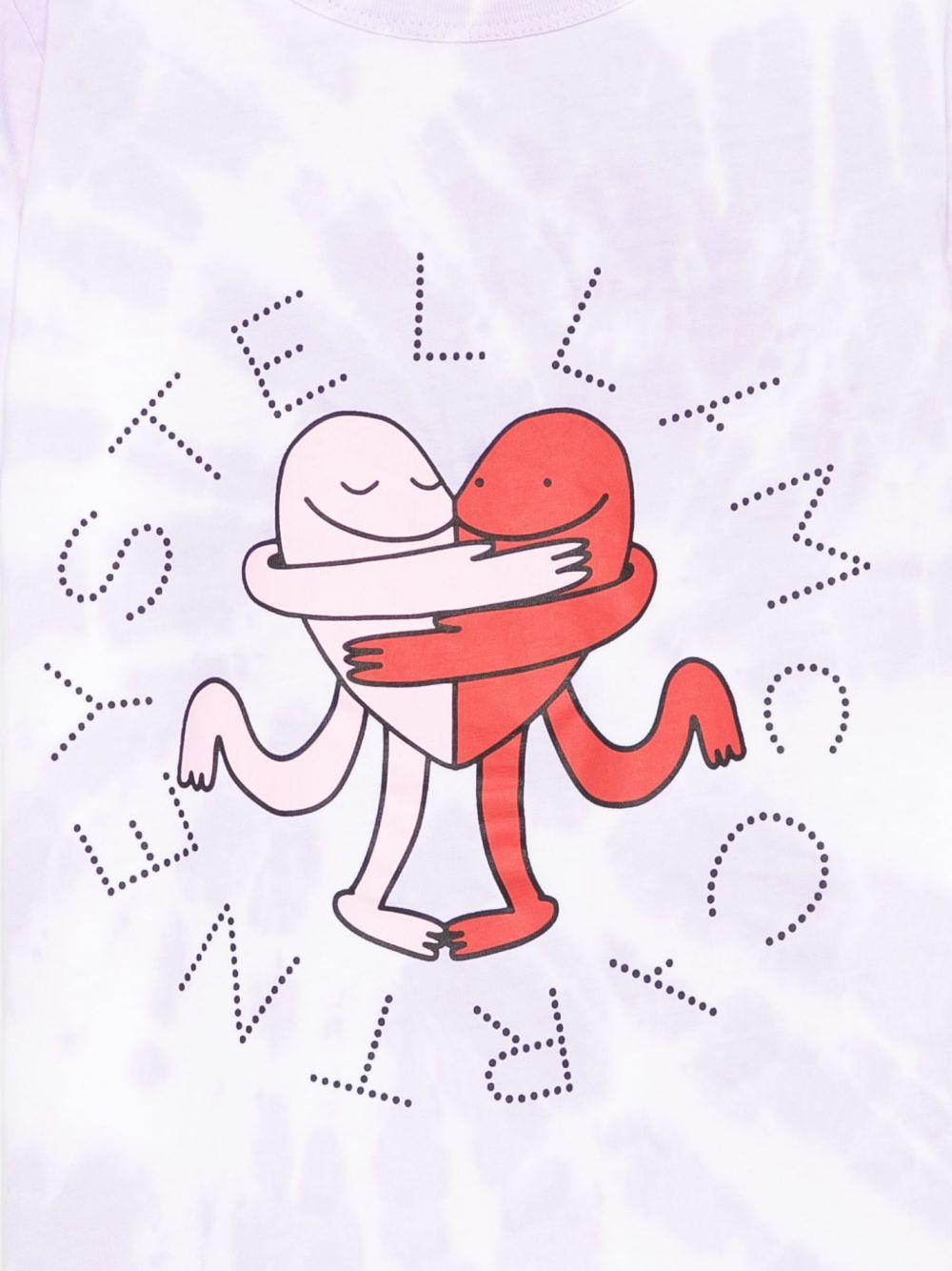 T-shirt per bambina Stella McCartney Kids viola con motivo tie - dye - Rubino Kids