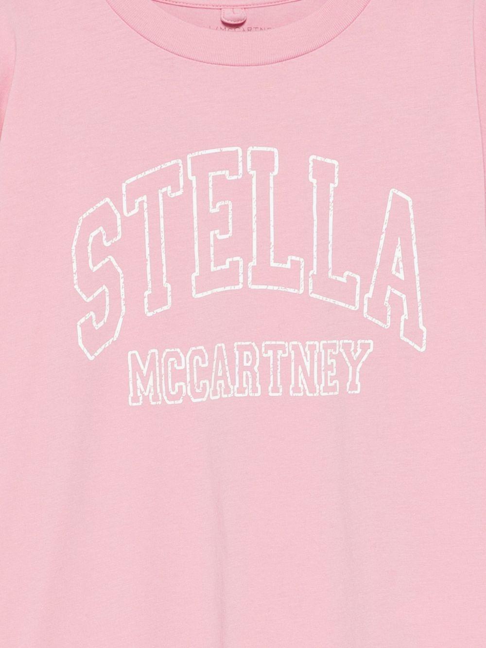 T-shirt per bambina Stella McCartney rosa con stampa logo - Rubino Kids