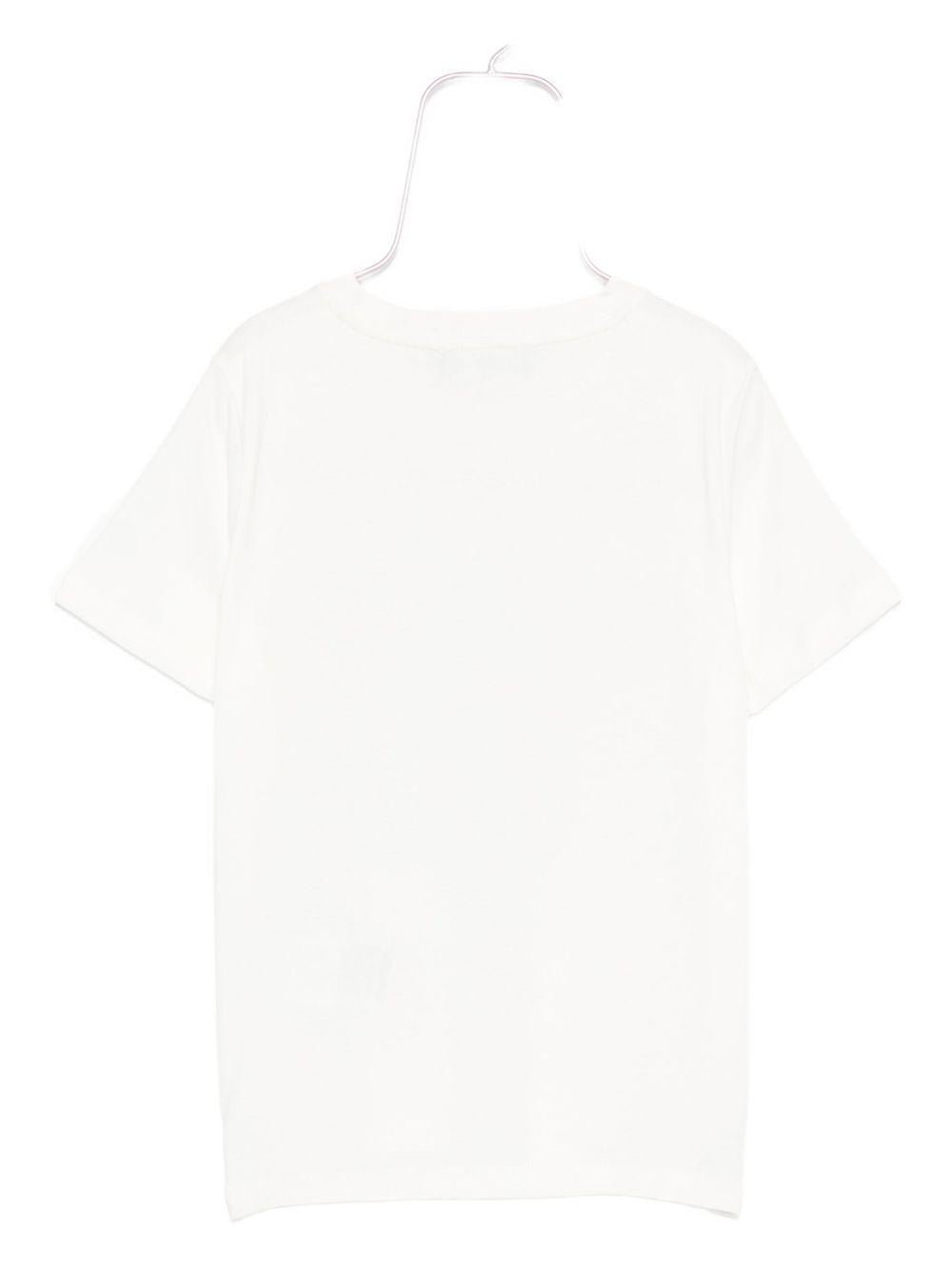 T-shirt per bambina Versace Kids bianca con logo sul davanti - Rubino Kids