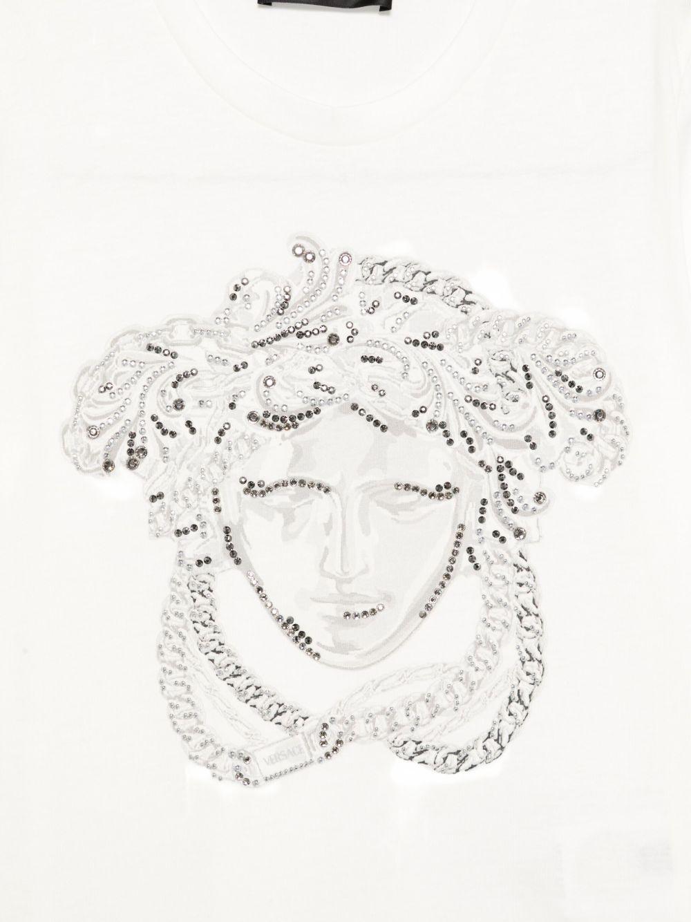 T-shirt per bambina Versace Kids bianca con logo sul davanti - Rubino Kids