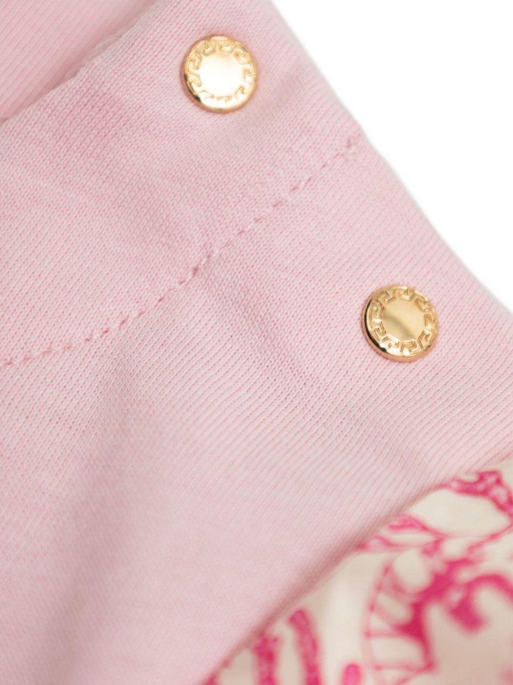 T-shirt per bambina Versace Kids Underwater Barocco rosa con ruches - Rubino Kids