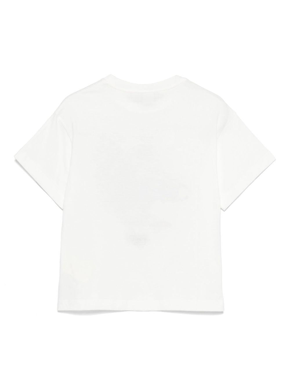 T-shirt per bambini Fendi Kids bianco con stampa grafica - Rubino Kids