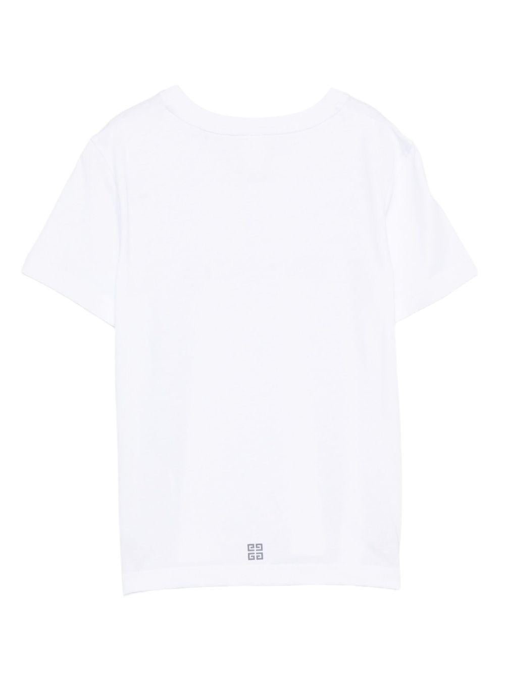 T-shirt per bambini Givenchy Kids bianca con logo sul davanti - Rubino Kids