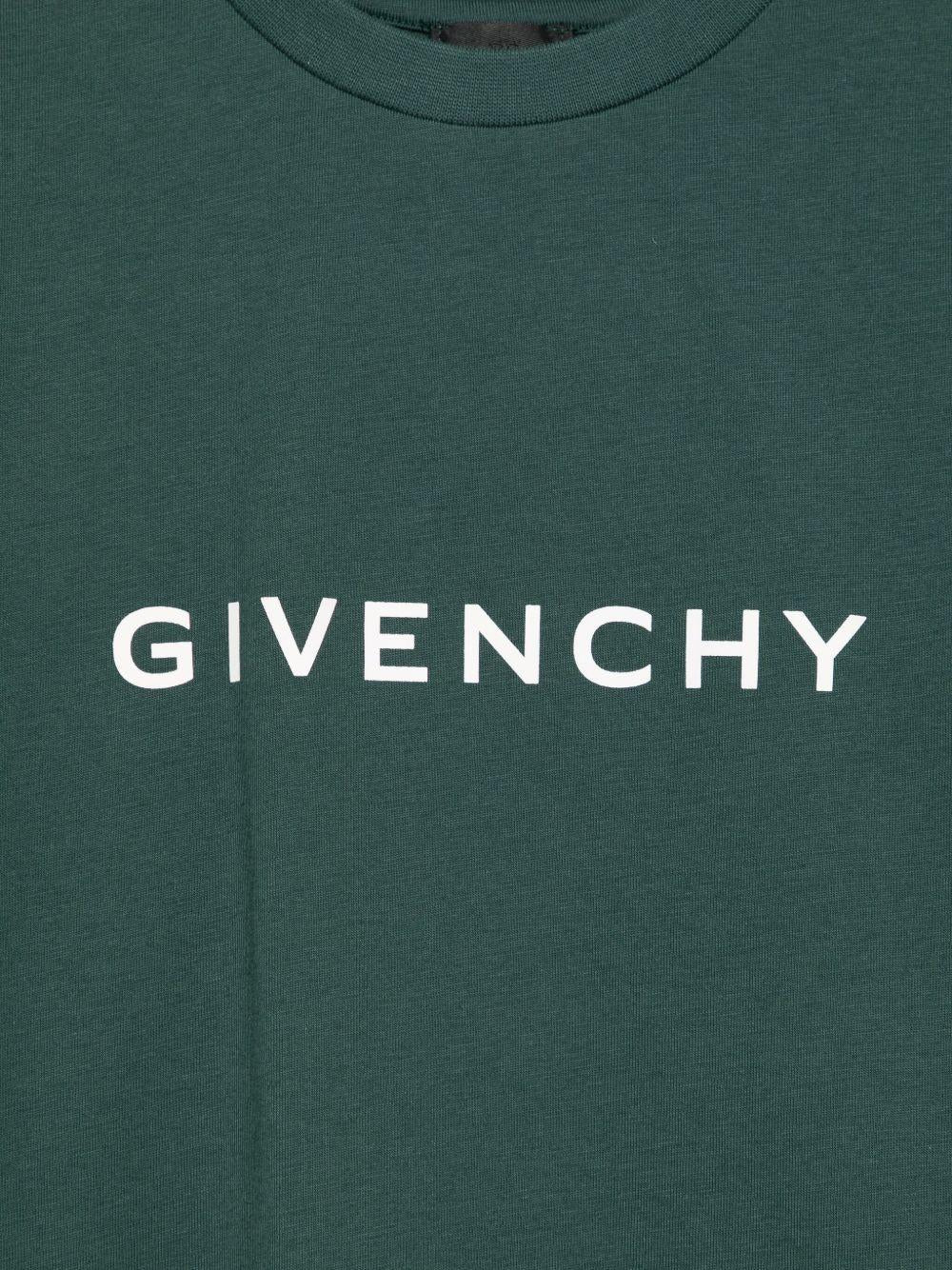T-shirt per bambini Givenchy Kids verde con logo - Rubino Kids