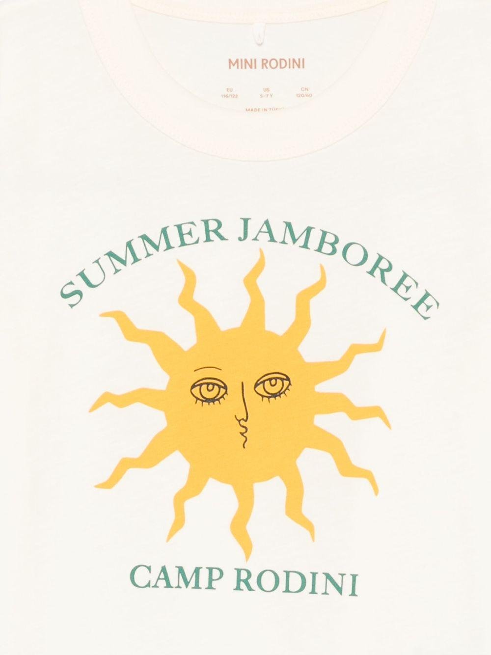 T-shirt per bambini Mini Rodini beige con stampa sole - Rubino Kids