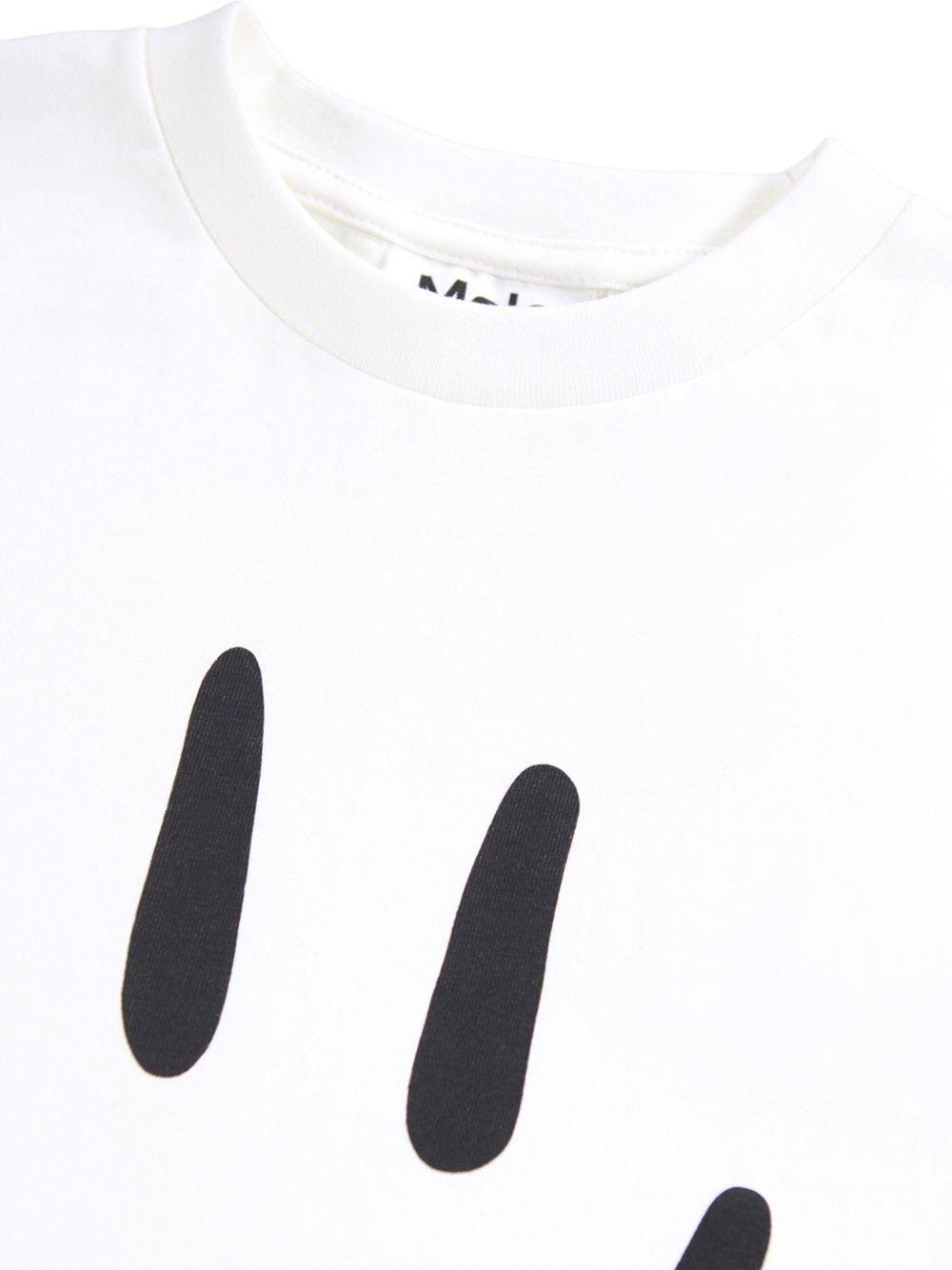 T-shirt per bambini Molo bianco in jersey con stampa smile - Rubino Kids