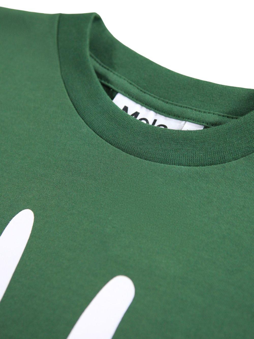 T-shirt per bambini Molo verde con stampa sul davanti - Rubino Kids