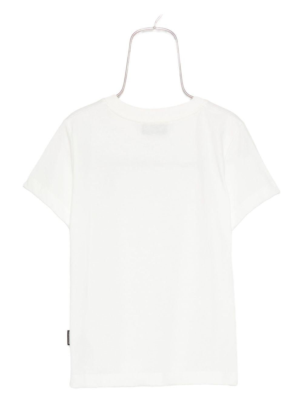 T-shirt per bambini Moschino Kids bianca con motivo Teddy Bear ricamato - Rubino Kids