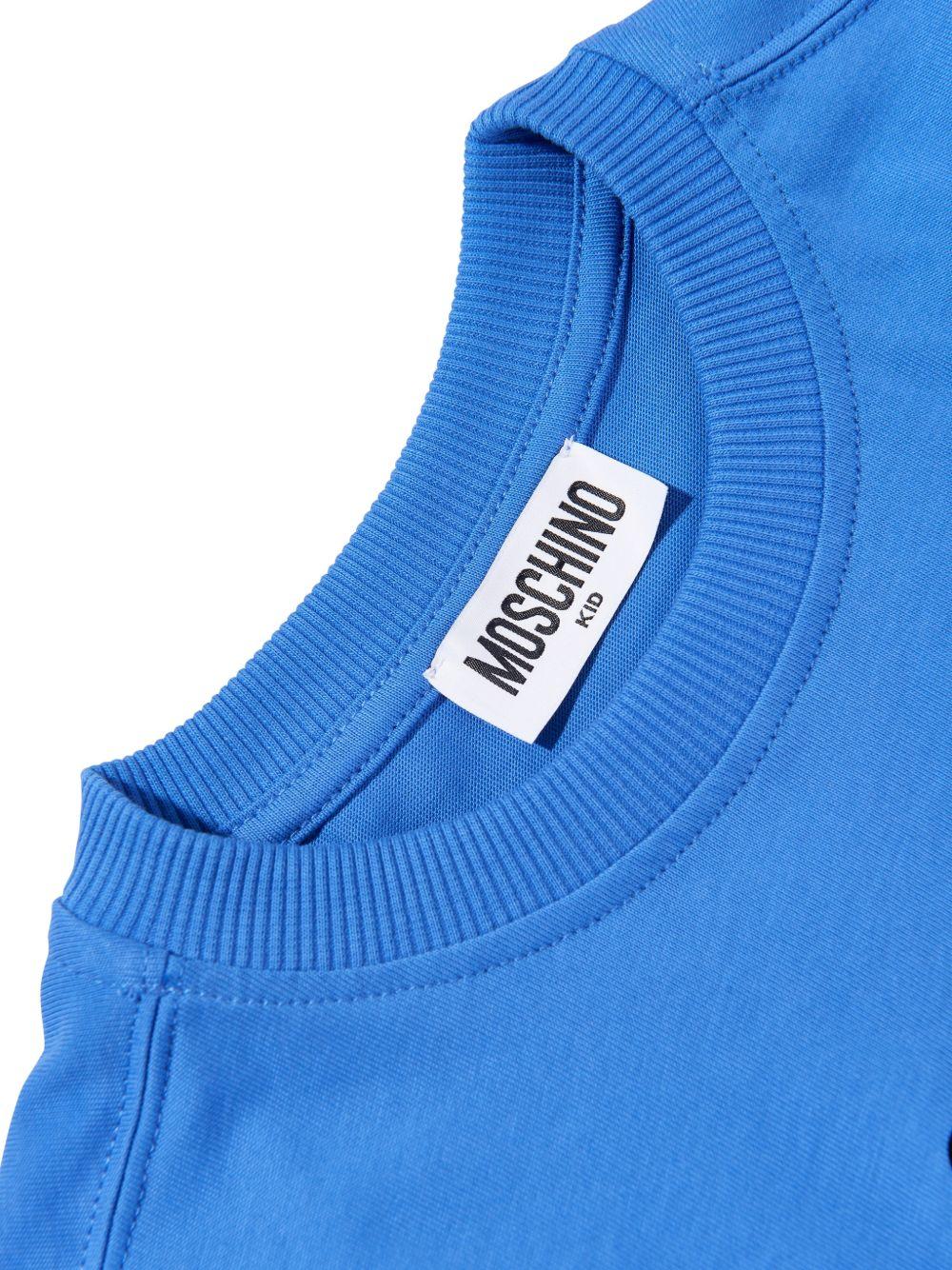 T-shirt per bambini Moschino Kids blu con stampa grafica orsetti - Rubino Kids