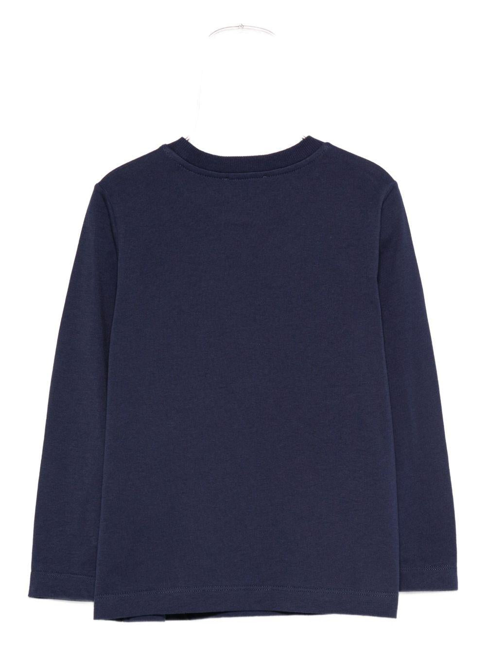 T-shirt per bambini Moschino Kids blu con stampa Teddy Bear - Rubino Kids