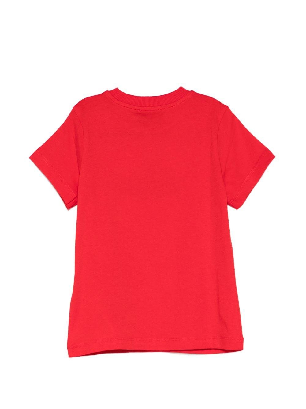 T-shirt per bambini Moschino Kids rossa con stampa grafica - Rubino Kids