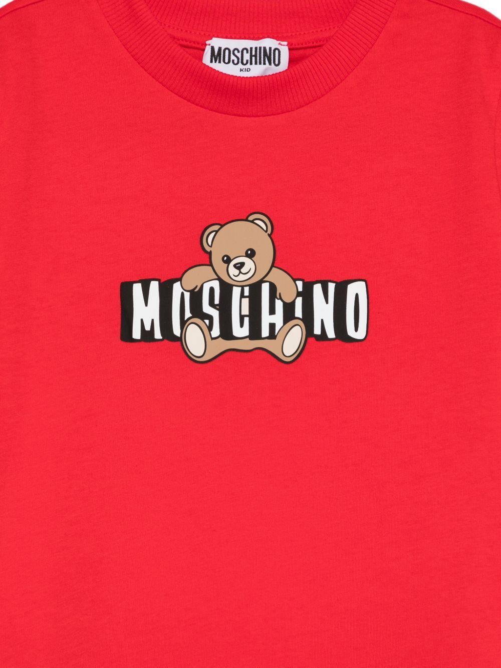 T-shirt per bambini Moschino Kids rossa con stampa grafica - Rubino Kids