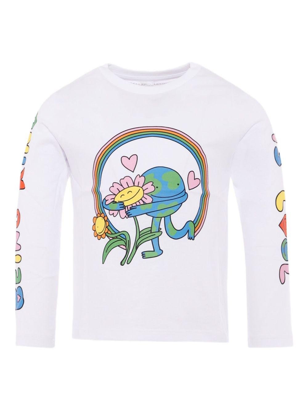 T-shirt per bambini Stella McCartney Kids bianco con stampa grafica - Rubino Kids