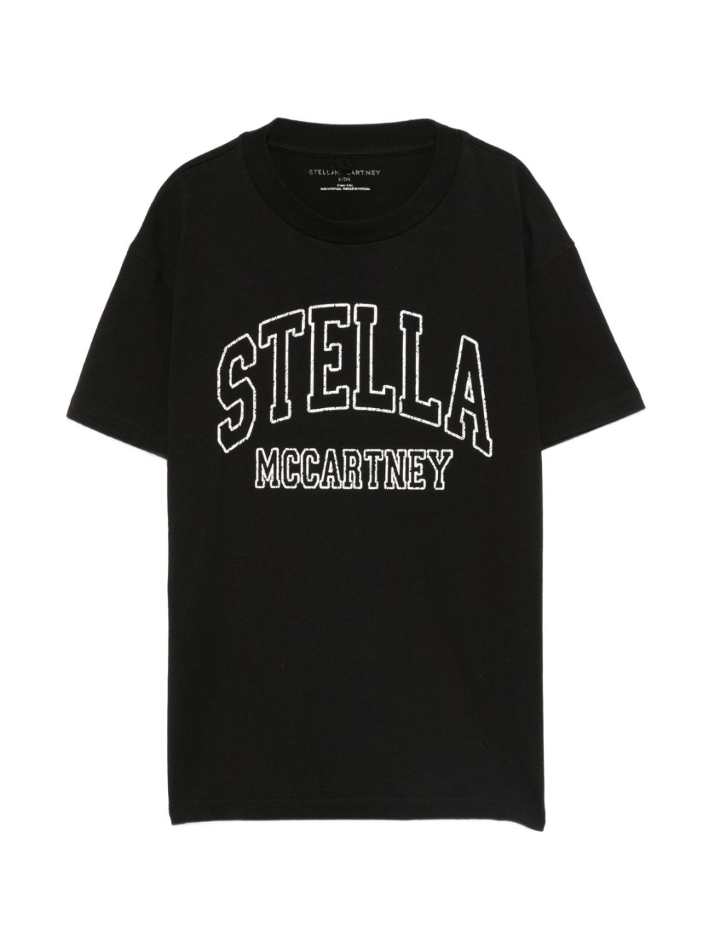 T-shirt per bambini Stella McCartney Kids nera con logo sul davanti - Rubino Kids
