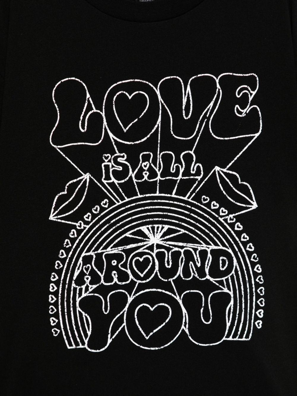 T-shirt per bambini Stella McCartney Kids nera con stampa sul davanti - Rubino Kids