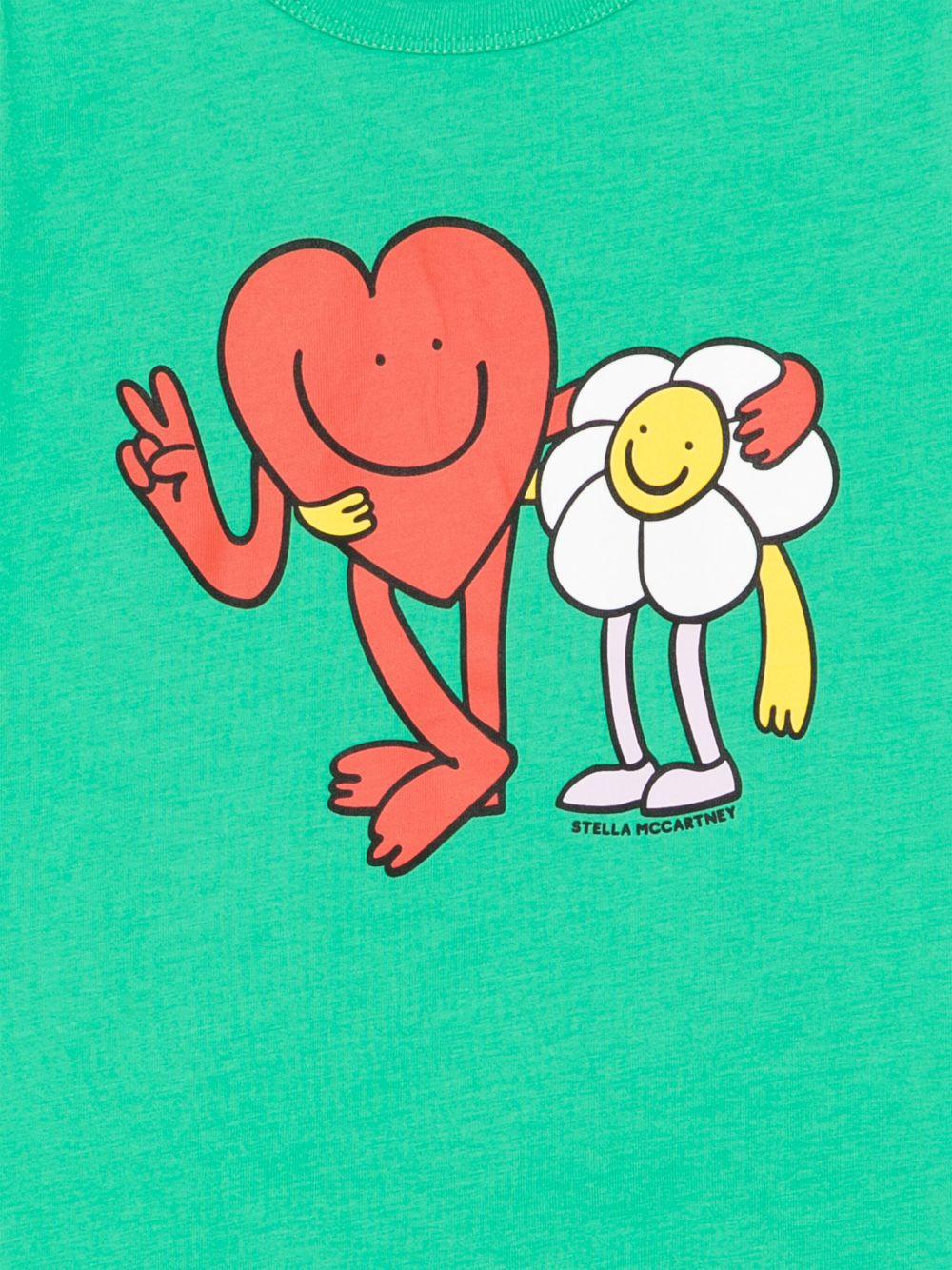 T-shirt per bambini Stella McCartney Kids verde con stampa grafica - Rubino Kids