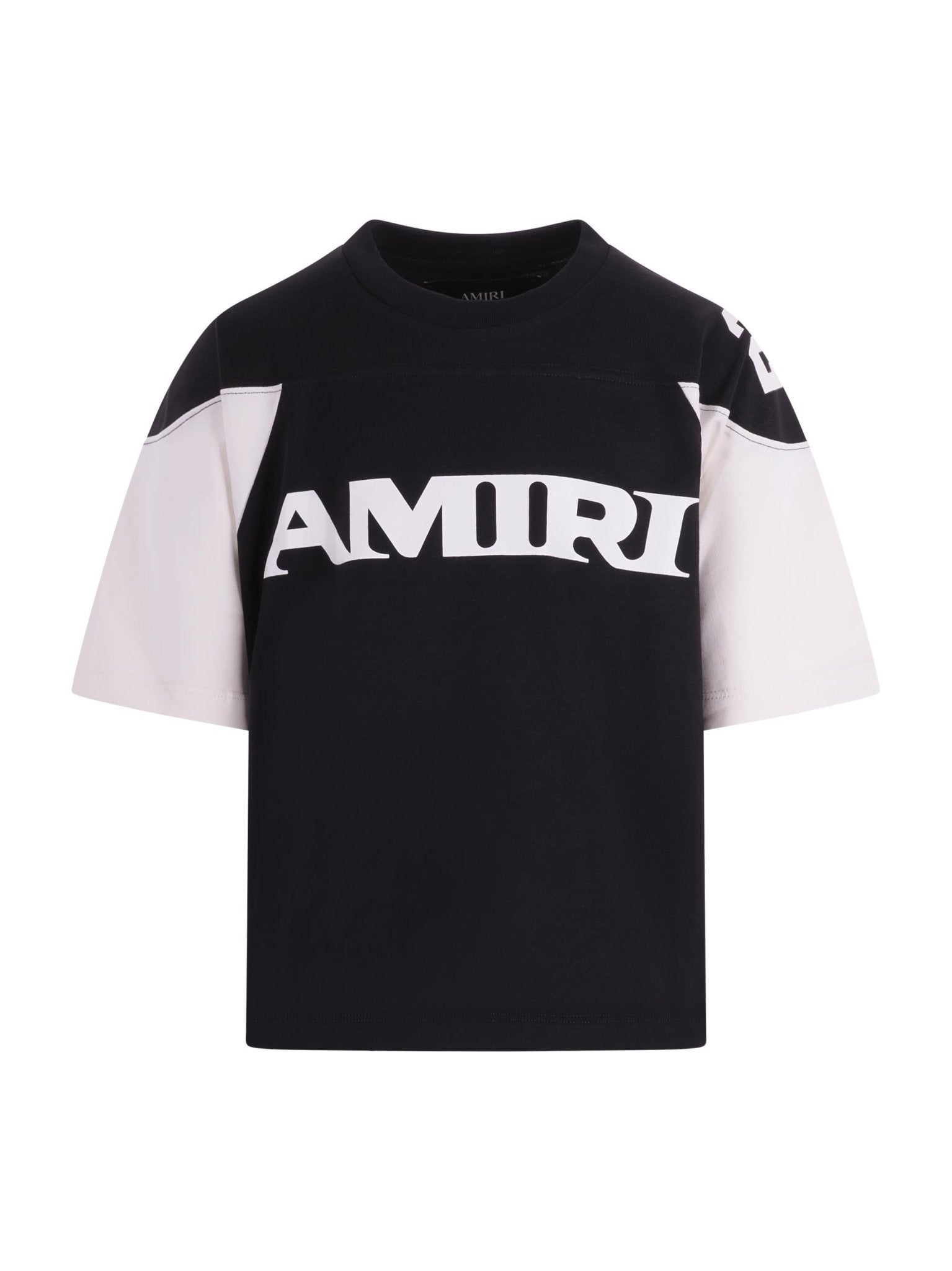 T-shirt per bambino Amiri Kids nero con logo sul davanti - Rubino Kids