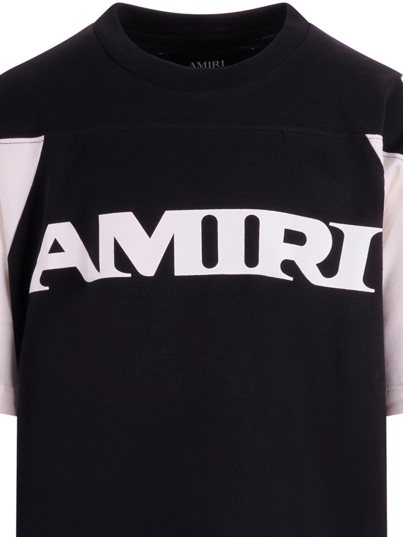 T-shirt per bambino Amiri Kids nero con logo sul davanti - Rubino Kids