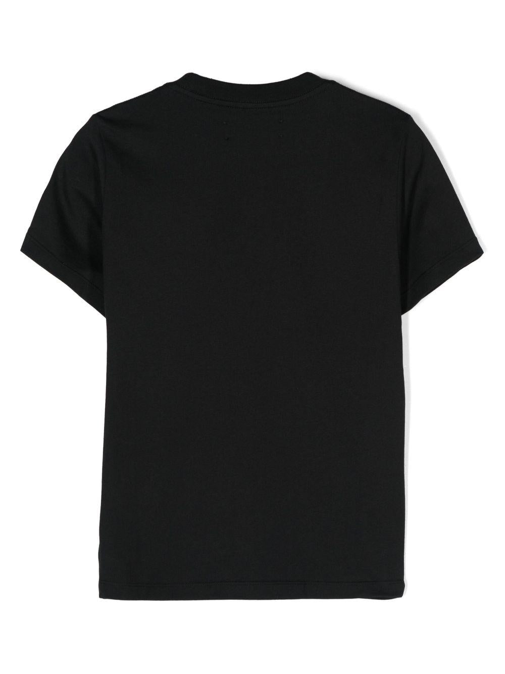 T-shirt per bambino Amiri Kids nero con stampa con logo sul davanti - Rubino Kids