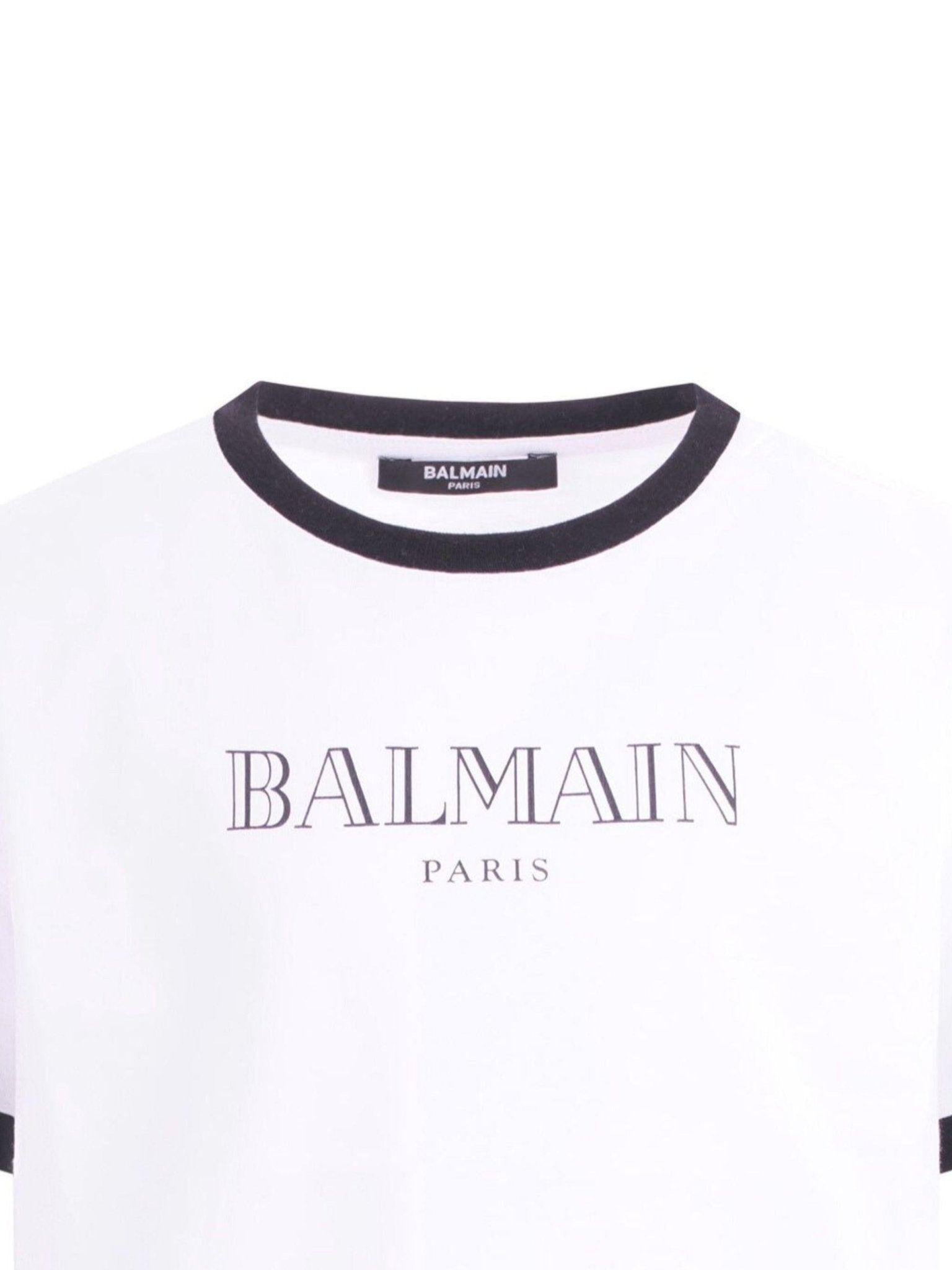 T-shirt per bambino Balmain Kids bianca con dettagli a contrasto - Rubino Kids