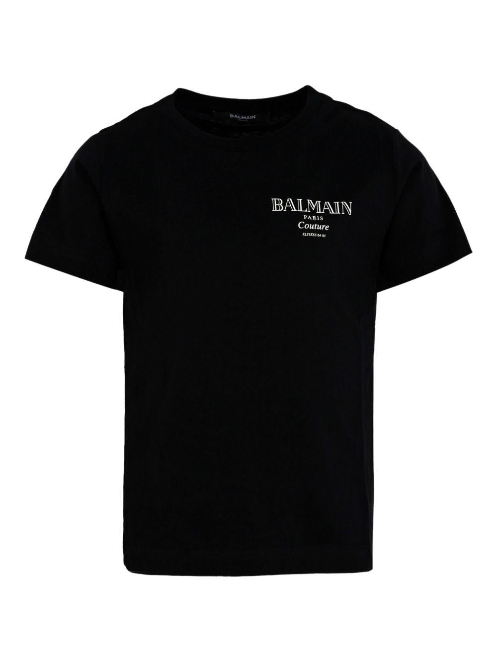 T-shirt per bambino Balmain Kids nera con stampa del logo - Rubino Kids