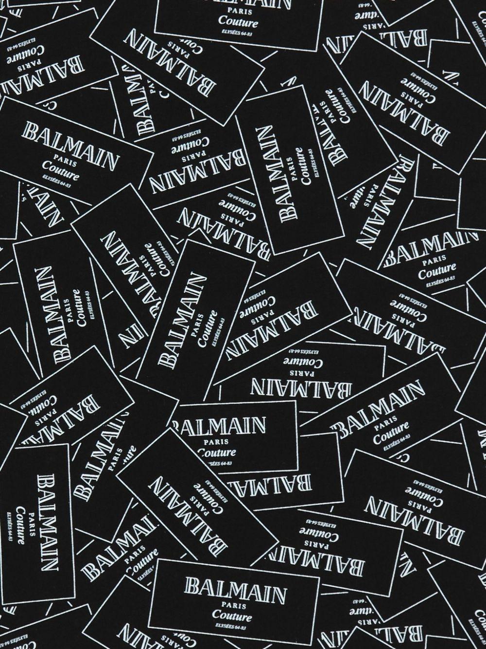 T-shirt per bambino Balmain Kids nero con logo all - over - Rubino Kids