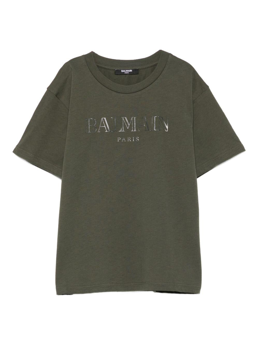 T-shirt per bambino Balmain Kids verde con logo - Rubino Kids