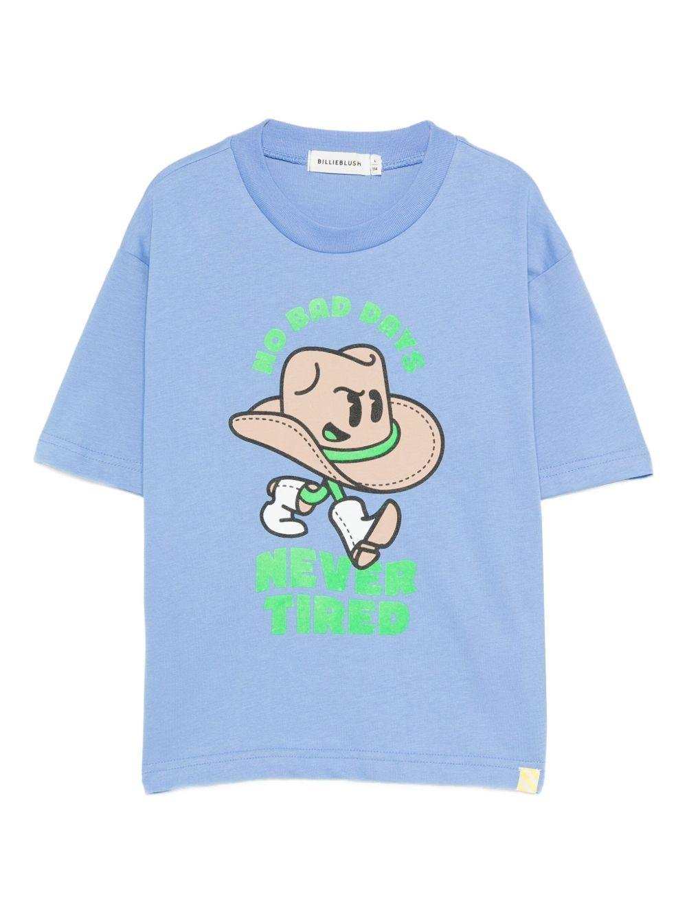 T-shirt per bambino Billieblush azzurro con stampa grafica - Rubino Kids