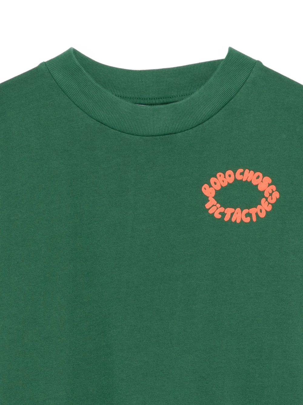 T-shirt per bambino Bobo Choses verde con stampa del logo - Rubino Kids