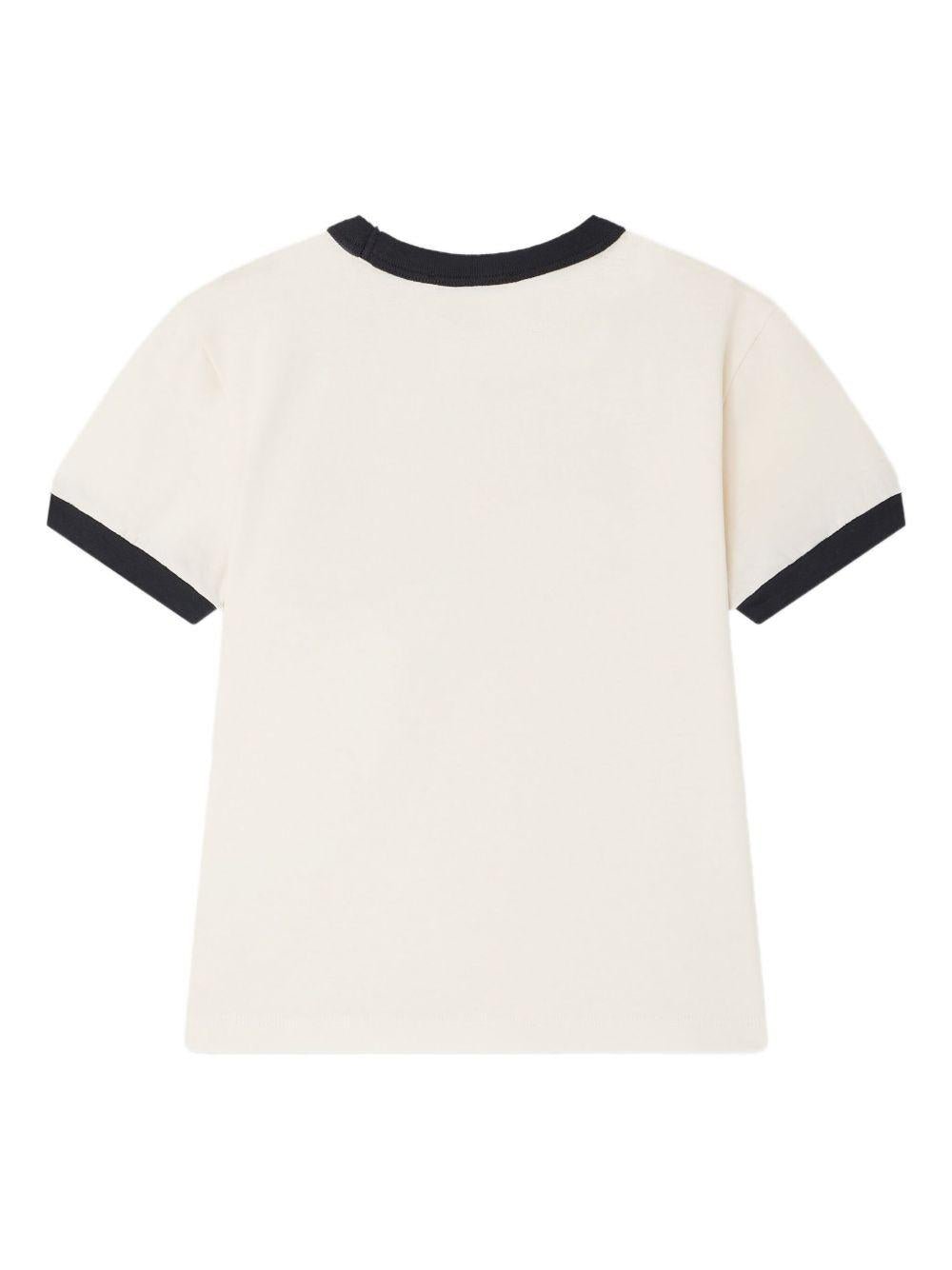 T-shirt per bambino Bonpoint Akiva bianco con stampa sul davanti - Rubino Kids